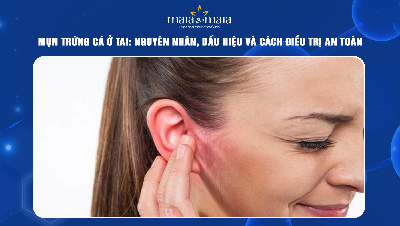 mụn trứng cá ở tai