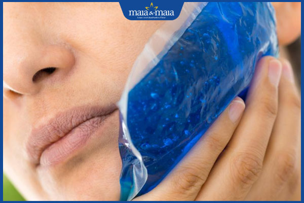 chườm lạnh tiêm tan filler