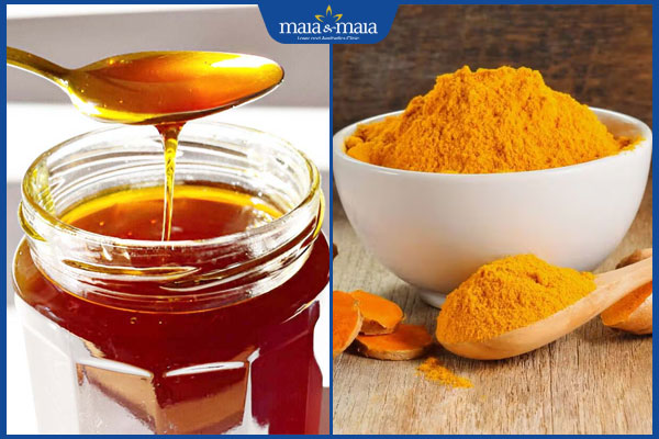 mật ong và bột nghệ
