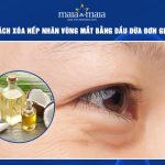 xóa nếp nhăn vùng mắt bằng dầu dừa