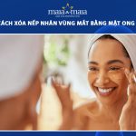 xóa nếp nhăn vùng mắt bằng mật ong