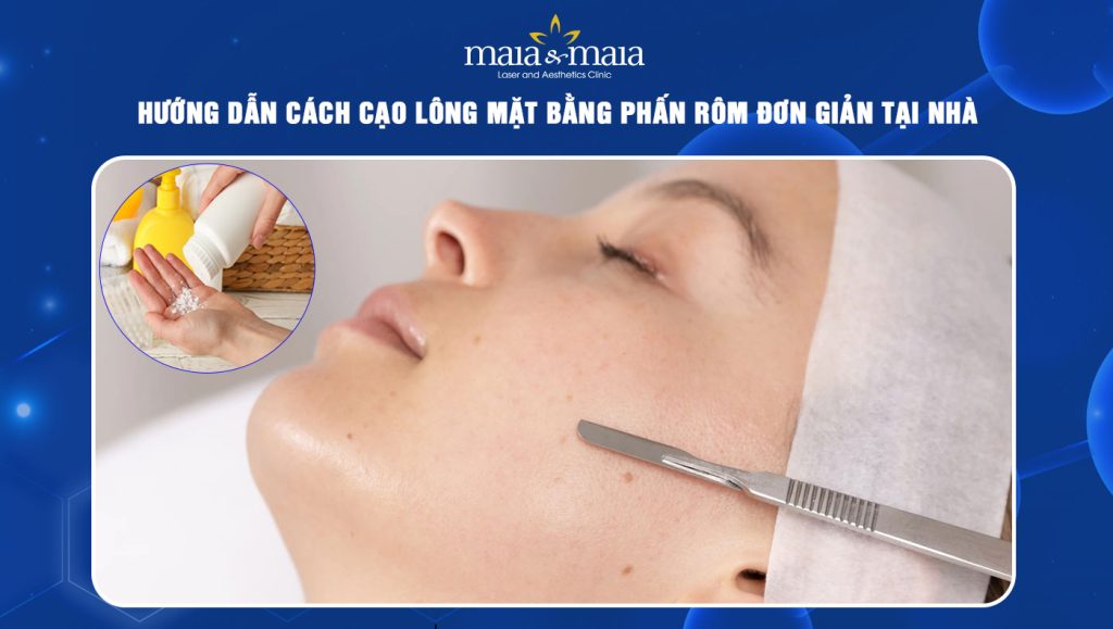 cạo lông mặt bằng phấn rôm