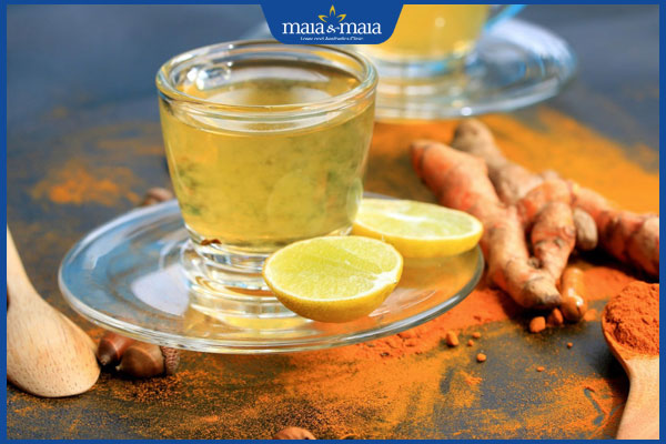 chanh và bột nghệ