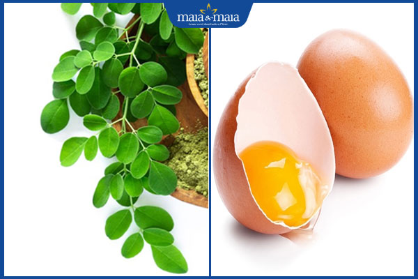 chùm ngây và trứng gà