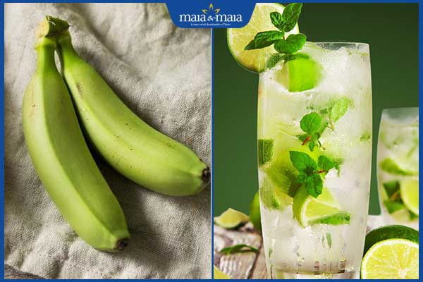 Chuối xanh và chanh