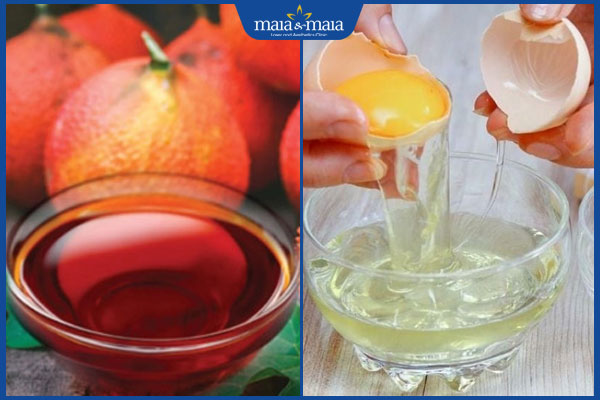 dầu gấc và lòng trắng trứng