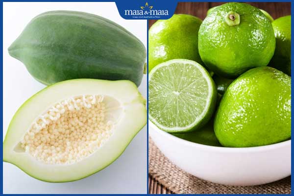 đu đủ và chanh
