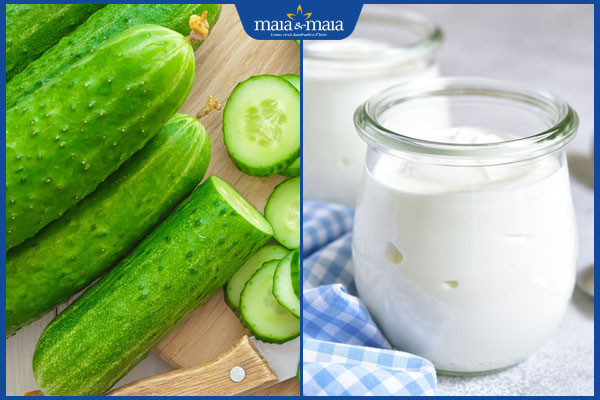 dưa leo và sữa chua