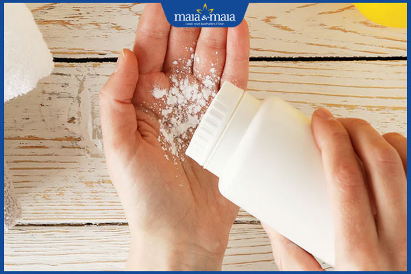 dùng phấn rôm cạo lông