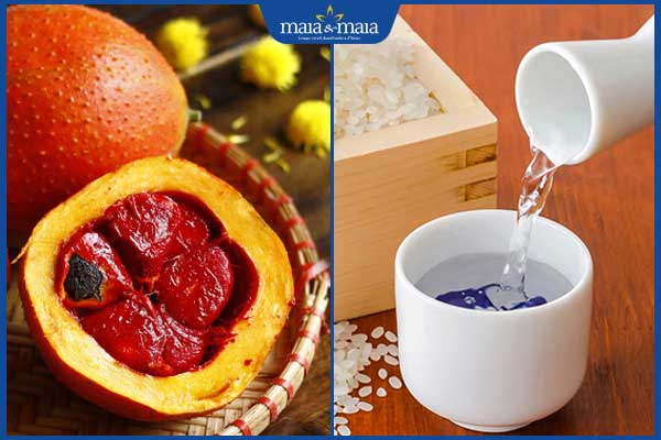 hạt gấc và rượu