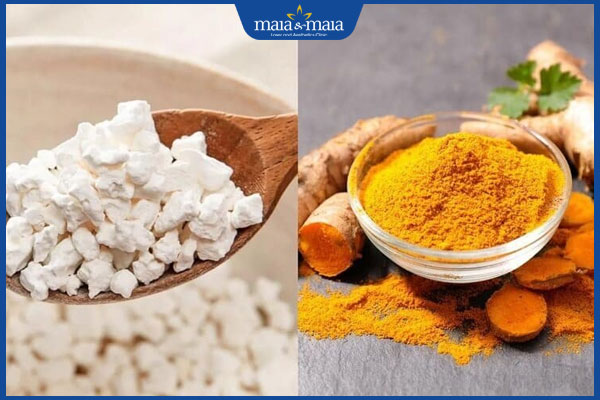 hỗn hợp xóa nám từ bột sắn và bột nghệ