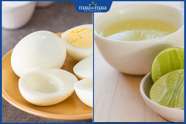 lòng trắng trứng và nước cốt chanh