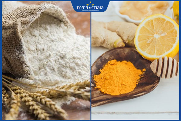 mặt nạ chanh nghệ và bột mì