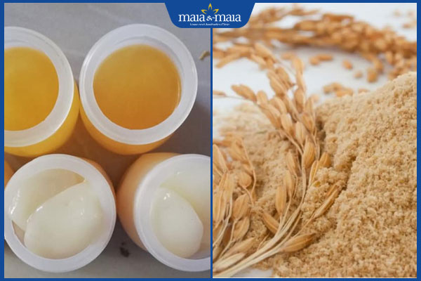 mỡ trăn và cám gạo