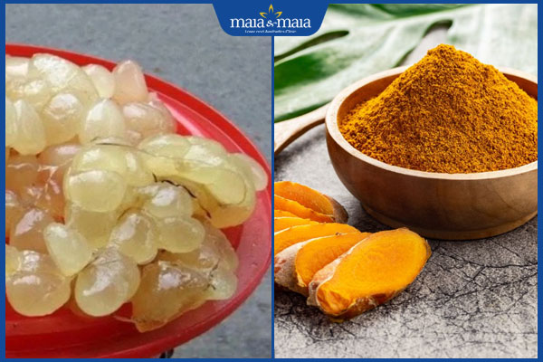 mỡ trăn và tinh bột nghệ