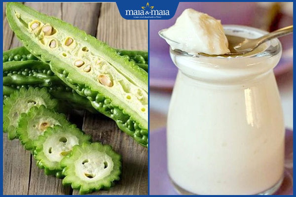 mướp đắng và sữa chua
