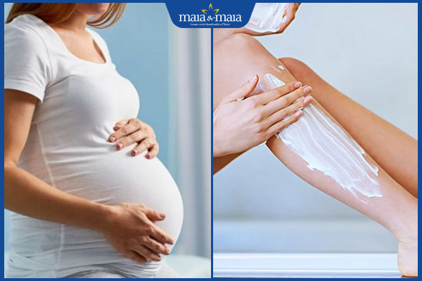 phụ nữ mang thai tẩy lông chân