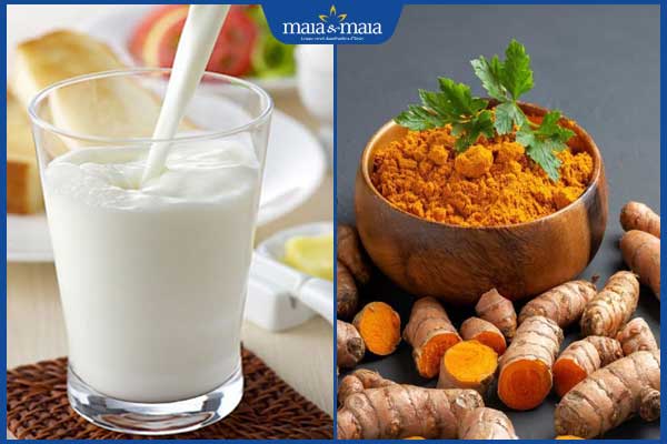 sữa tươi và nghệ