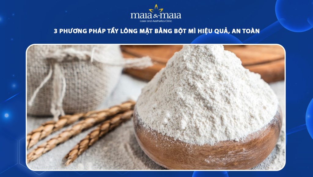 tẩy lông mặt bằng bột mì