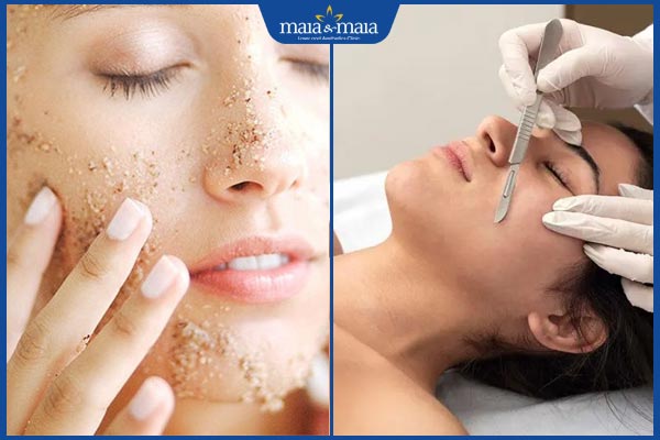 tẩy tế bào chết trước cạo lông