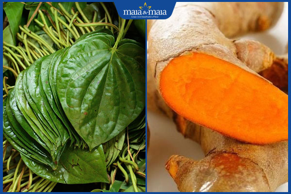 trầu không và nghệ tươi