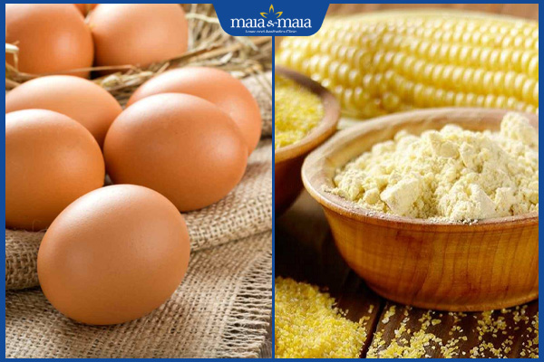 trứng và bột ngô
