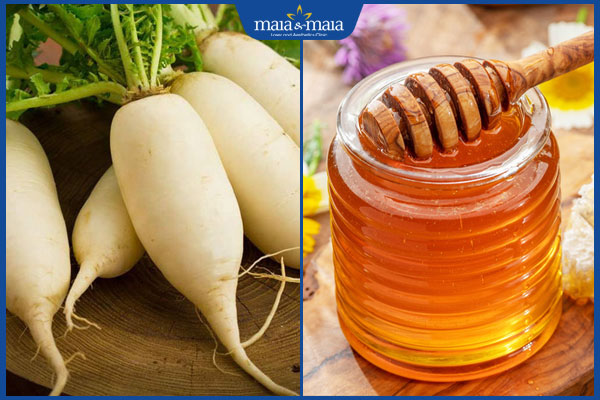 củ cải trắng và mật ong