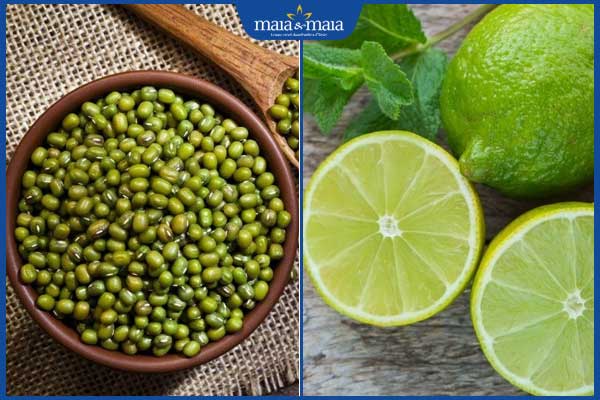 đậu xanh và chanh