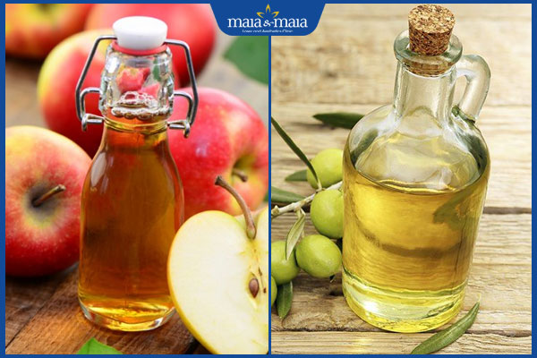 giấm táo và dầu oliu