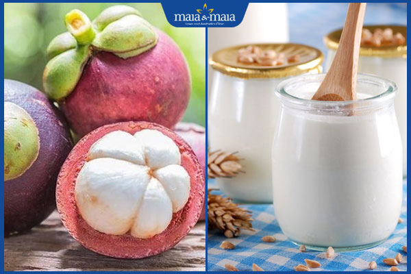 măng cụt và sữa chua