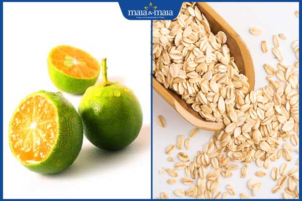 quả quất và bột yến mạch