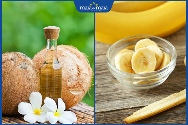 dầu dừa và chuối