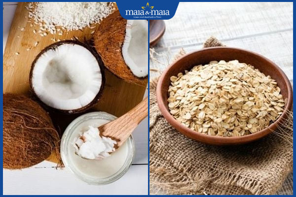 dầu dừa và yến mạch