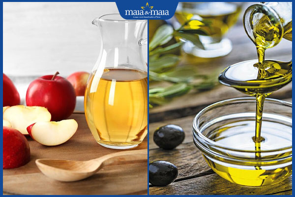 4 công thức trị đồi mồi bằng giấm táo cải thiện da sáng mịn 3 giấm táo và dầu oliu