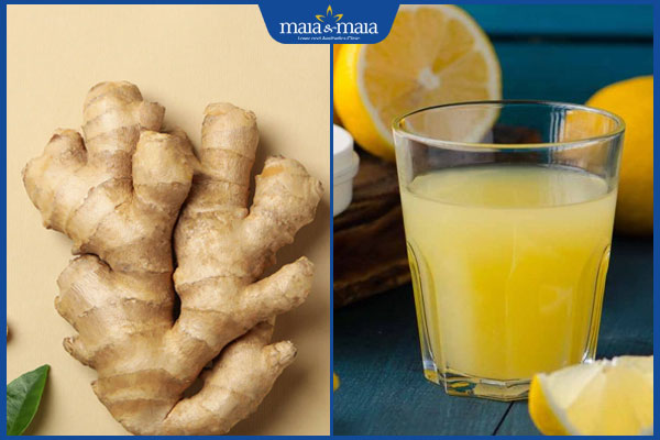 gừng và nước cốt chanh