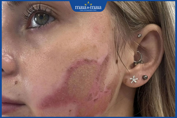 bỏng da do trị sẹo rỗ