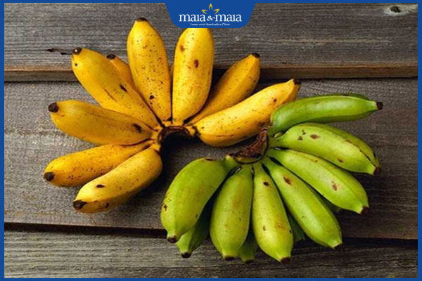 chuối chín và chuối xanh