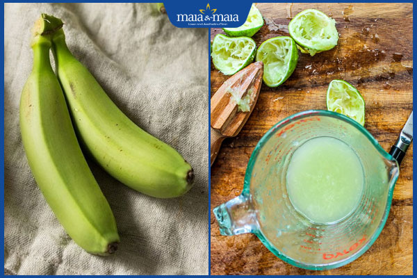 chuối xanh và chanh