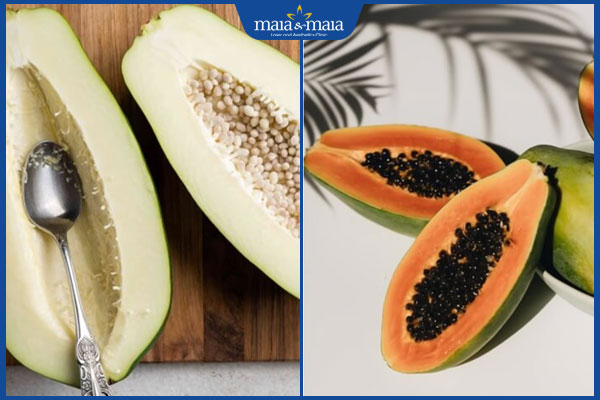 đu đủ xanh và chín