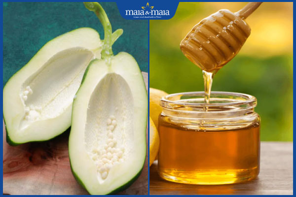 đu đủ xanh và mật ong