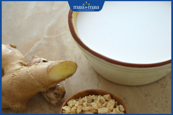 gừng và sữa chua không đường
