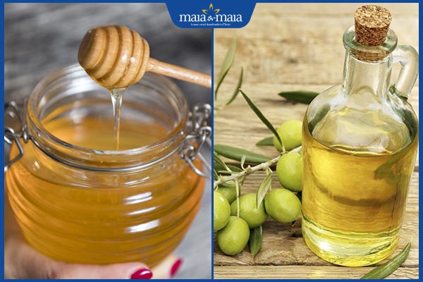 mật ong và dầu oliu