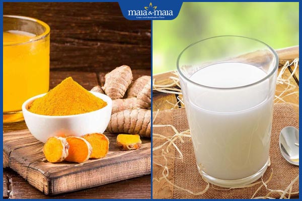 nghệ và sữa tươi
