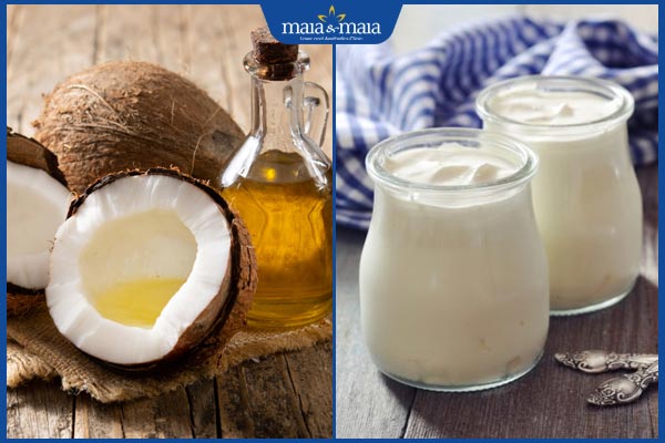 dầu dừa và sữa chua