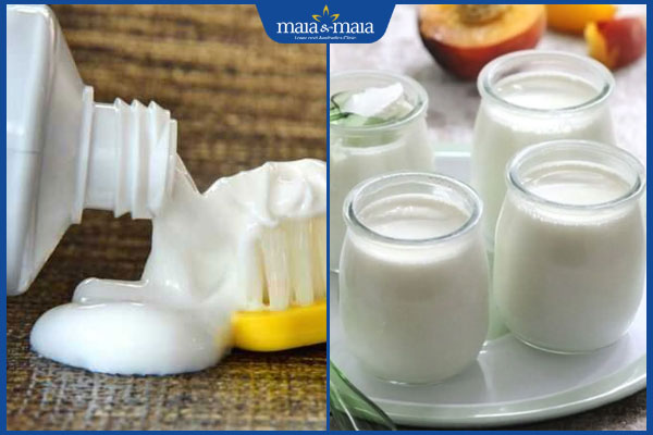 kem đánh răng và sữa chua