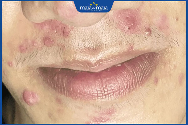 nổi mụn sưng tấy