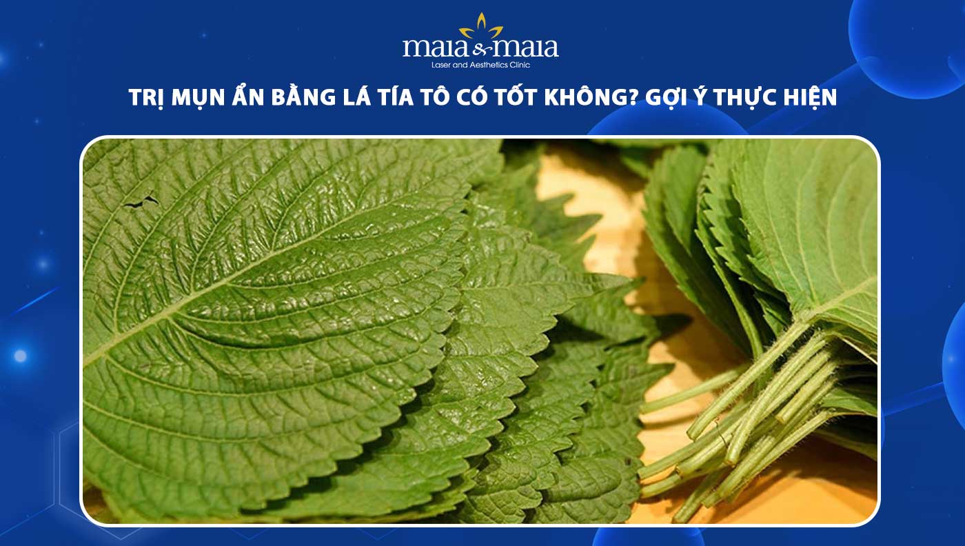 trị mụn ẩn bằng lá tía tô